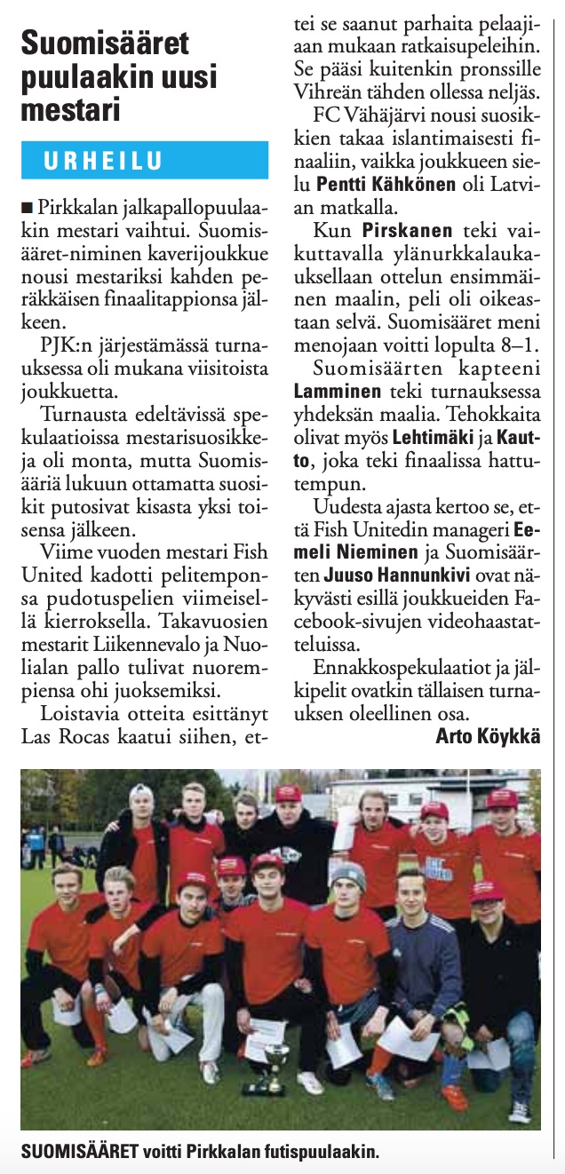 Turnausraportti Pirkkalaisessa 19.10. 2016 (sivu 11)