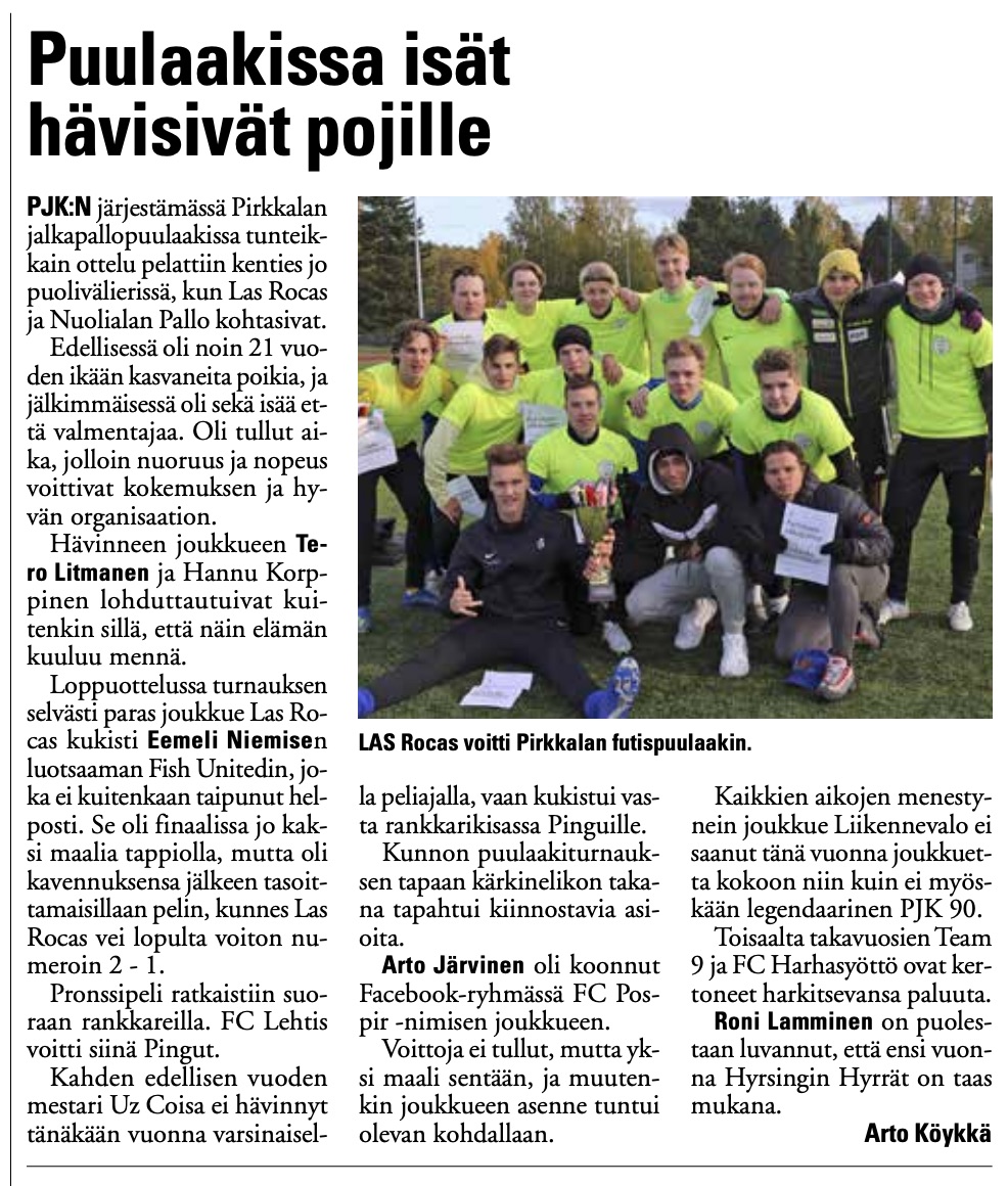 Turnausraportti Pirkkalaisessa 16.10. 2019 (sivu 14)